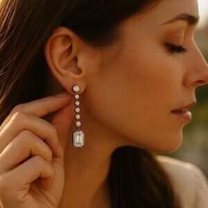 Believe by Brilliance Women's Fine Silver Plated CZ Drop Earrings